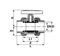 Guľový ventil obojstranný PIMTAS D75mm pre PVC bazénové rozvody
